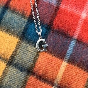 NWT Silver Chain Initial Necklace